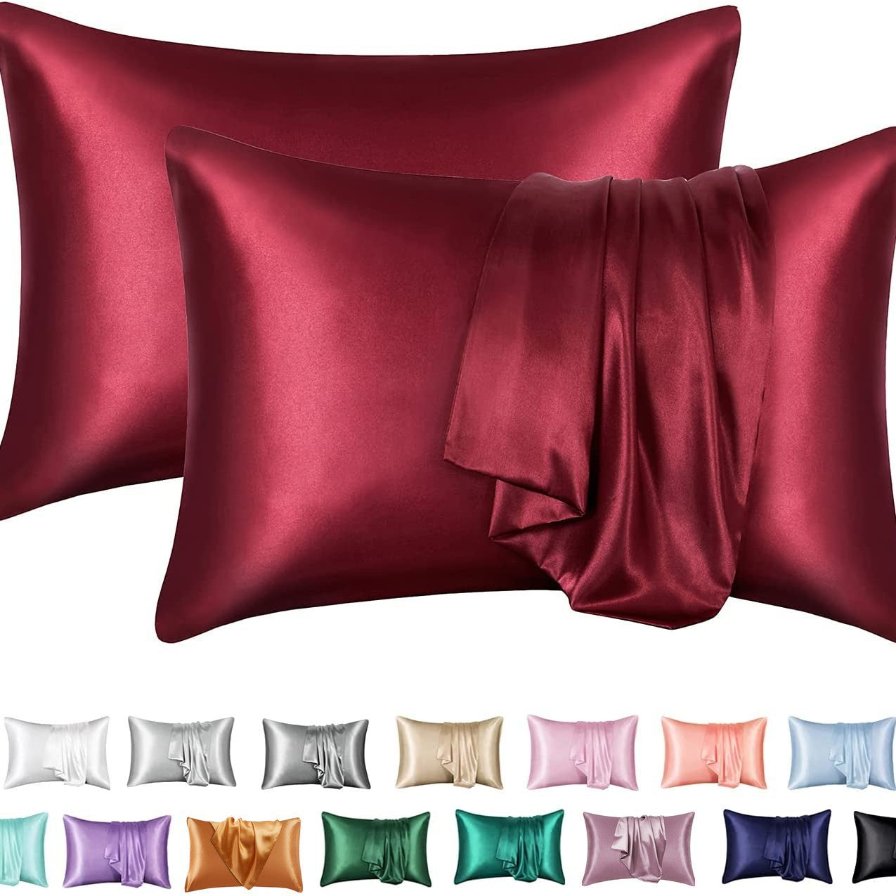 Silk-Feel Pillowcase Set