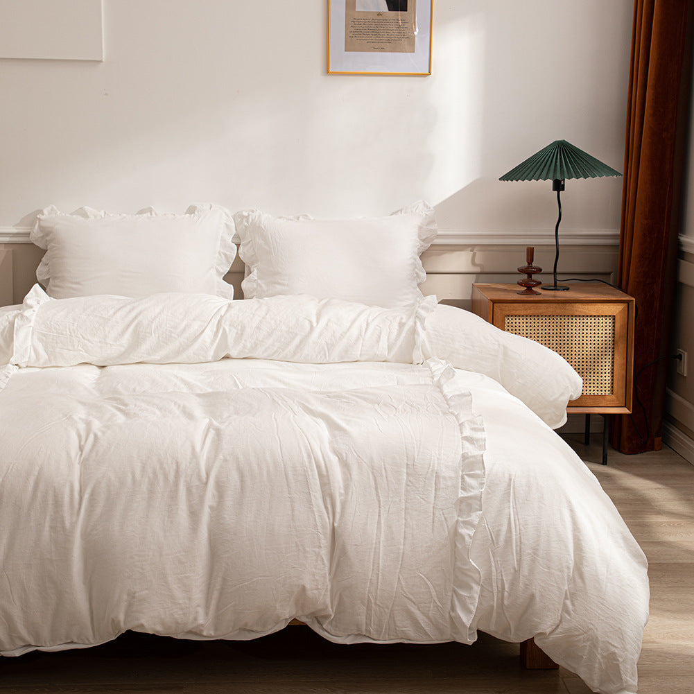 Ruffled Washed Cotton Quilt Cover Set
