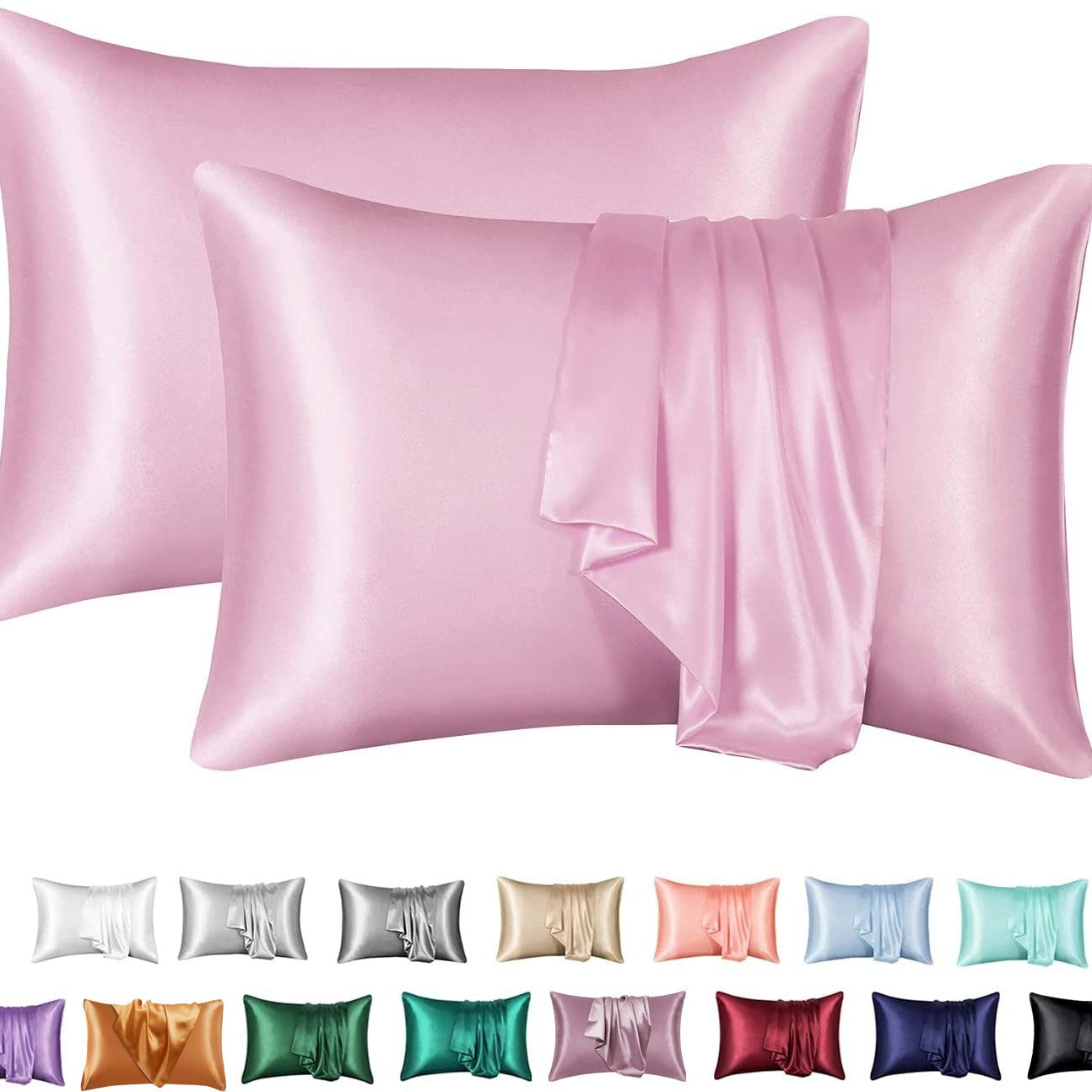 Silk-Feel Pillowcase Set