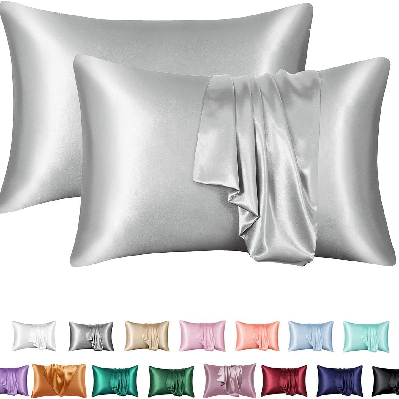 Silk-Feel Pillowcase Set