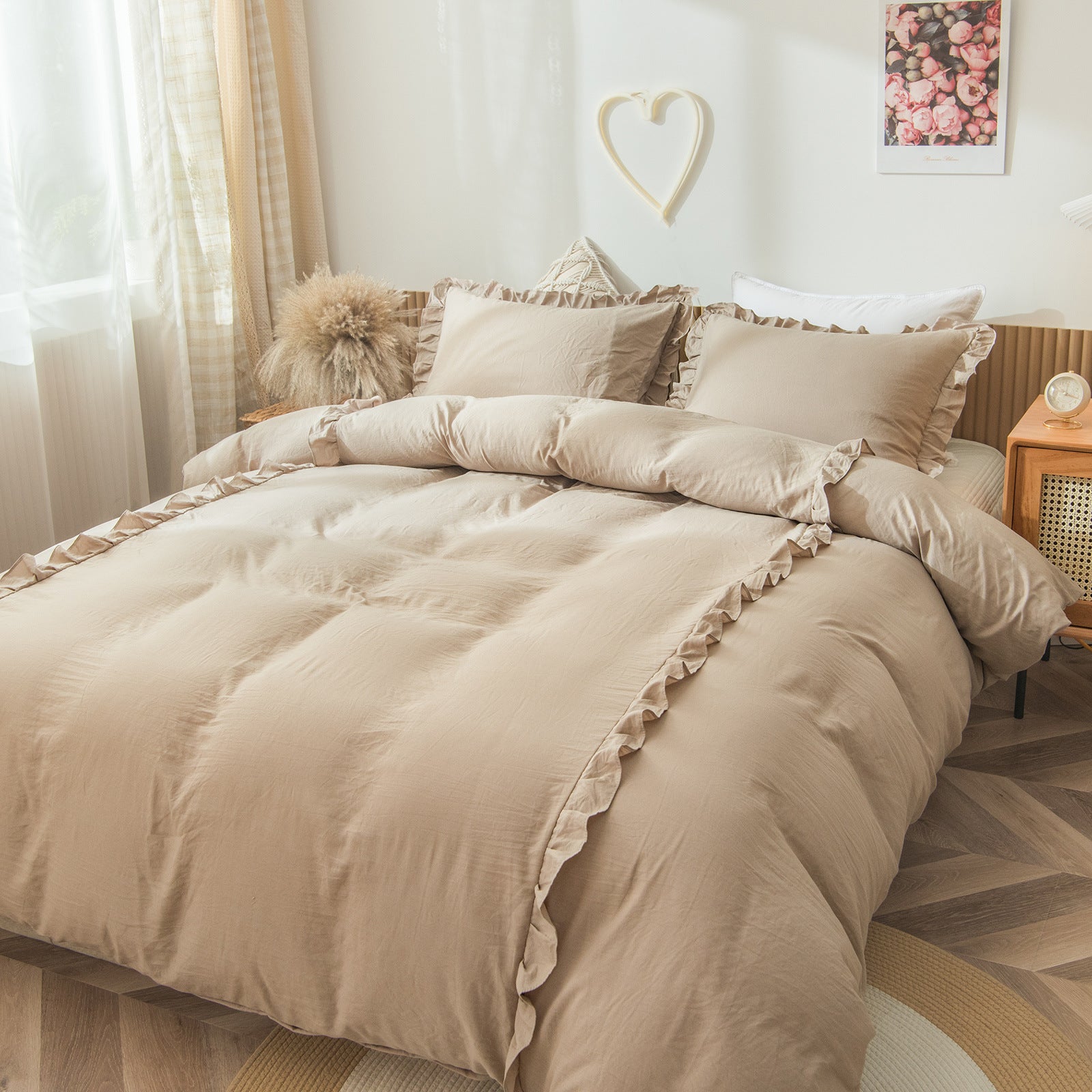 Ruffled Washed Cotton Quilt Cover Set
