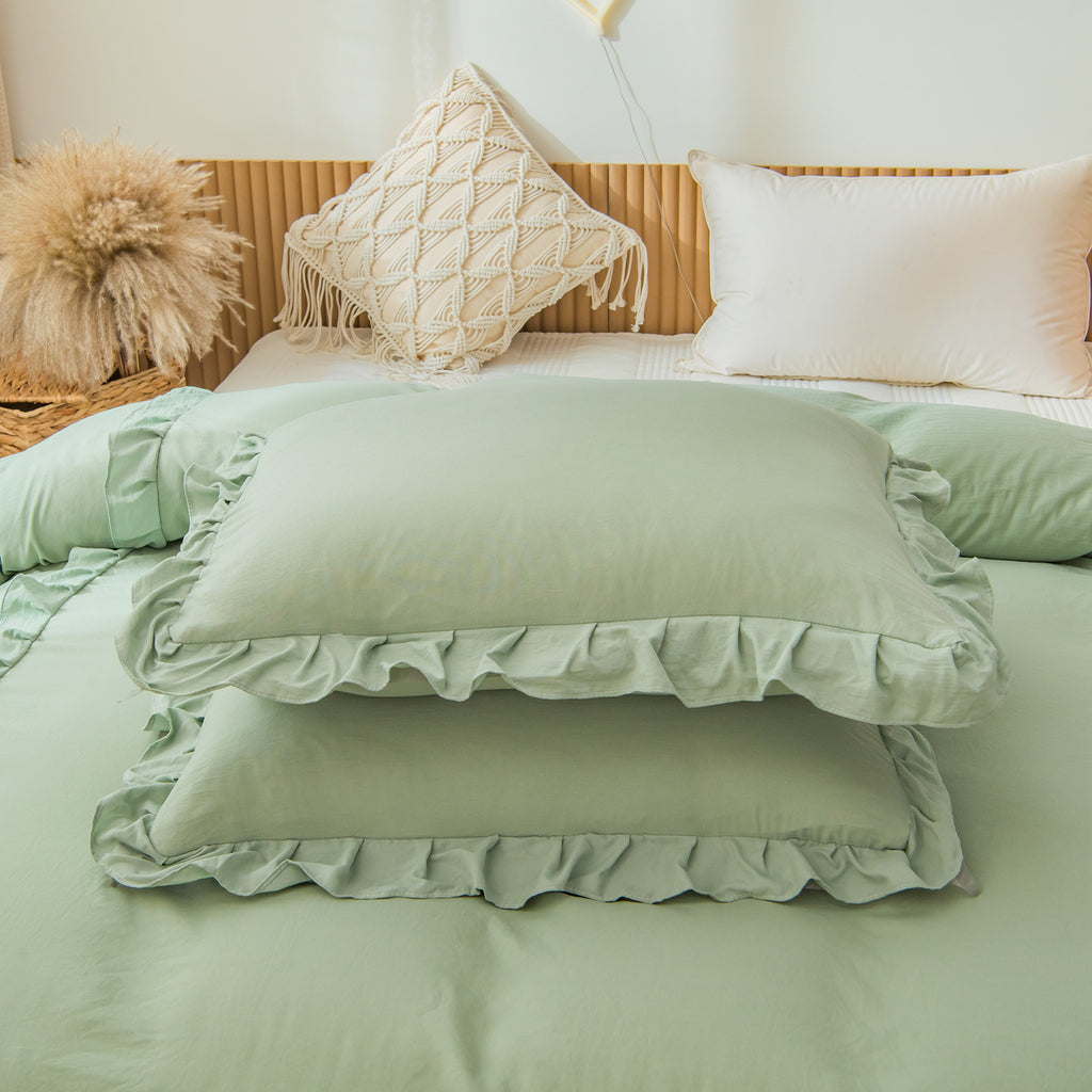 Ruffled Washed Cotton Quilt Cover Set
