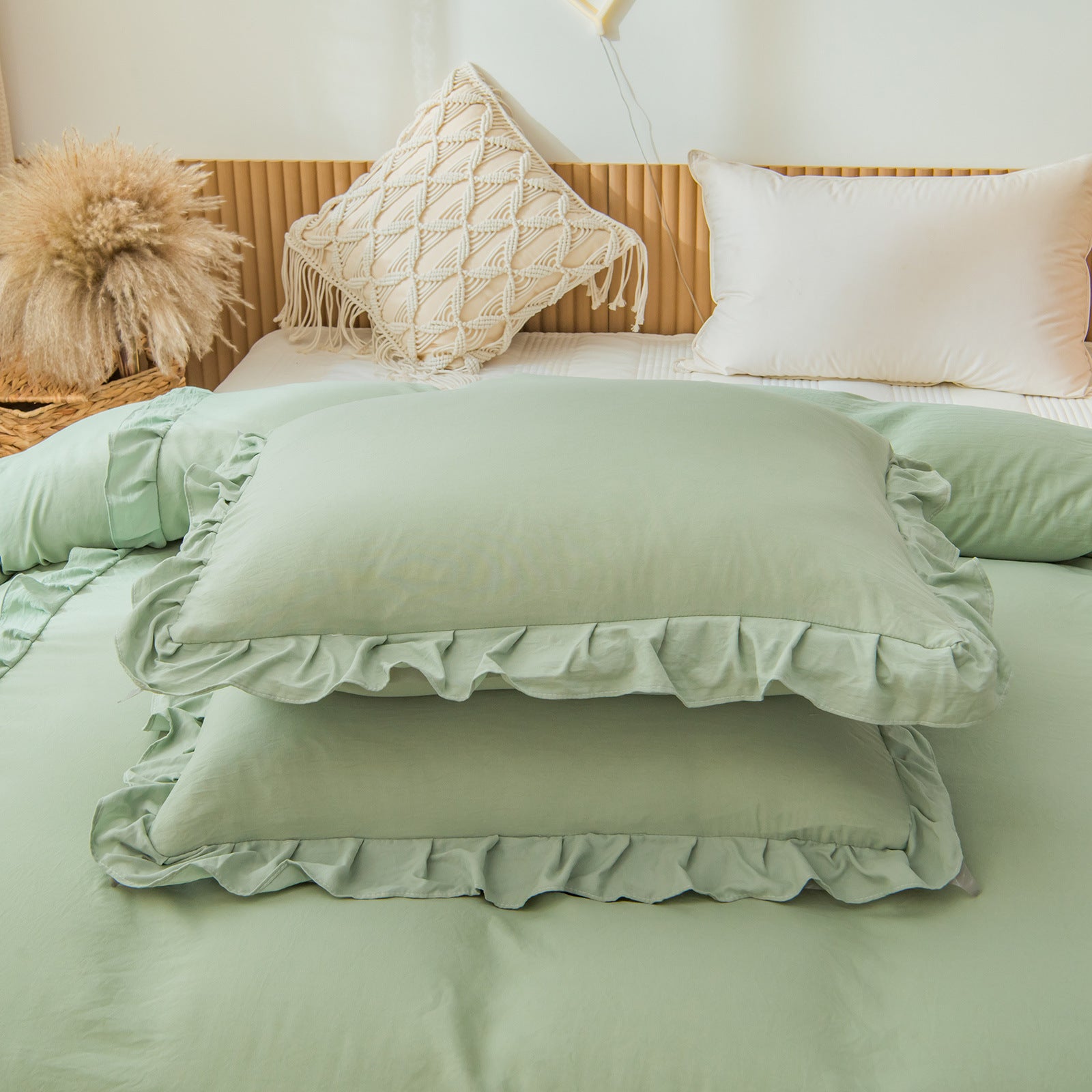 Ruffled Washed Cotton Quilt Cover Set