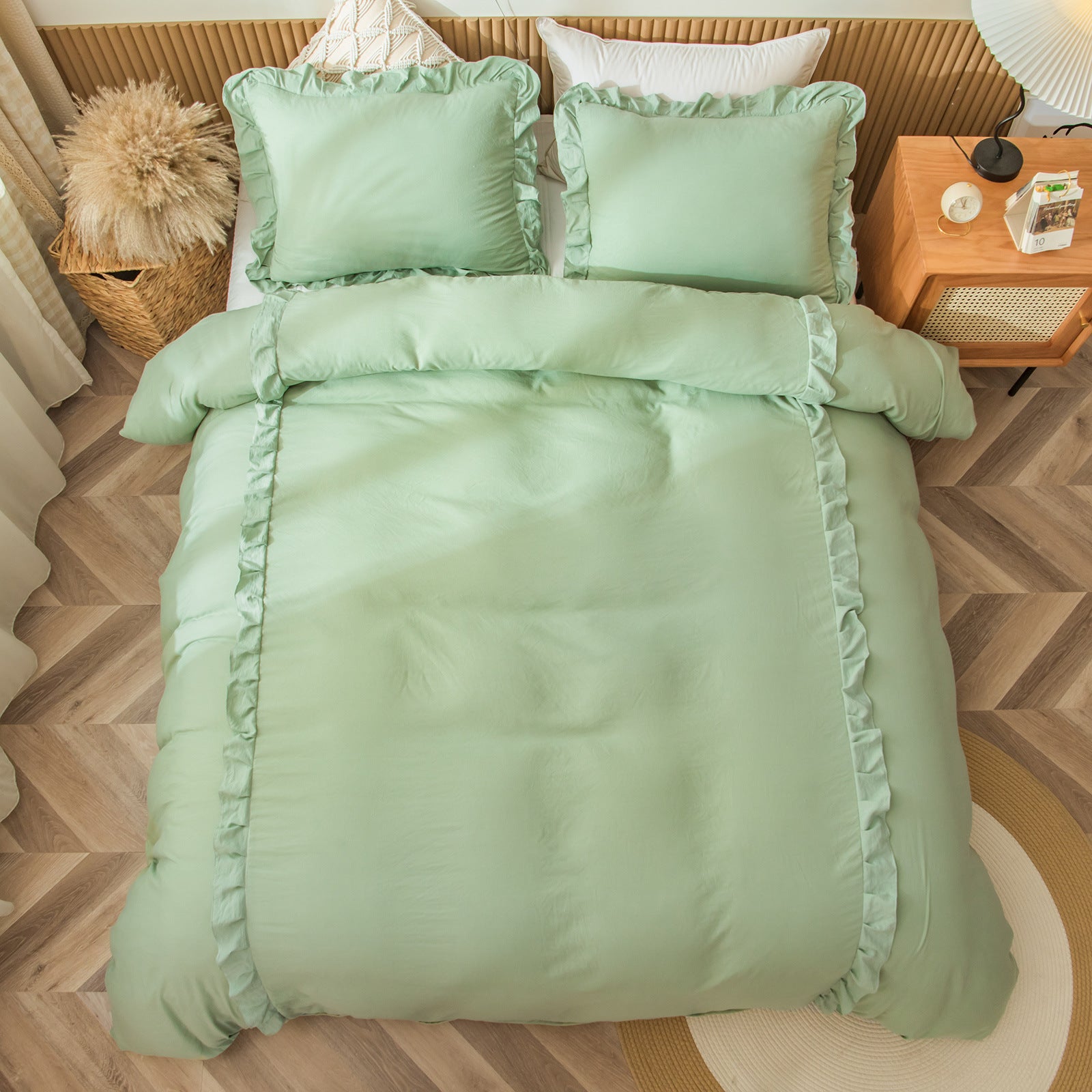 Ruffled Washed Cotton Quilt Cover Set